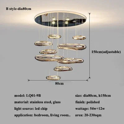 Modern Geometric LED Chandelier Art living room bedroom Entrance Hall Restaurant Hotel Decor LED Ceiling Lamp Lighting Fixture