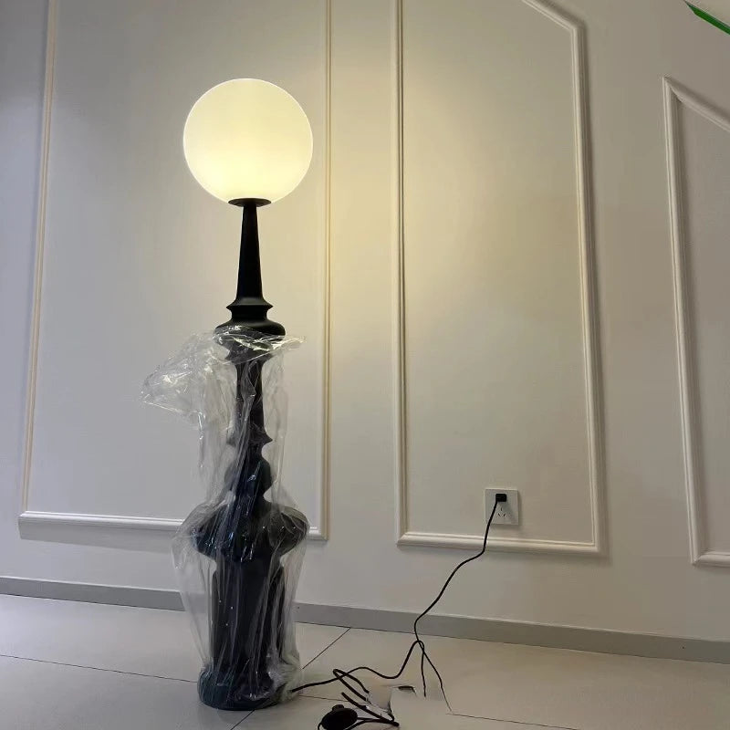 Mid century floor lamp minimalist Column Floor Lamp Designer glass ball lamp Living Room Bedroom decor sofa living room light
