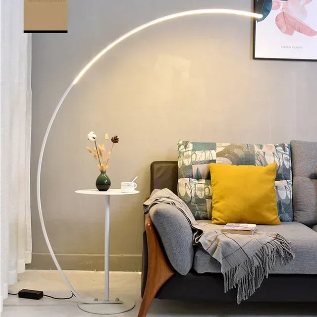 Modern LED Floor Lamp Art Model Tenant Living Room Home Decoration Creative Curved Minimalist INS Fishing Lamps