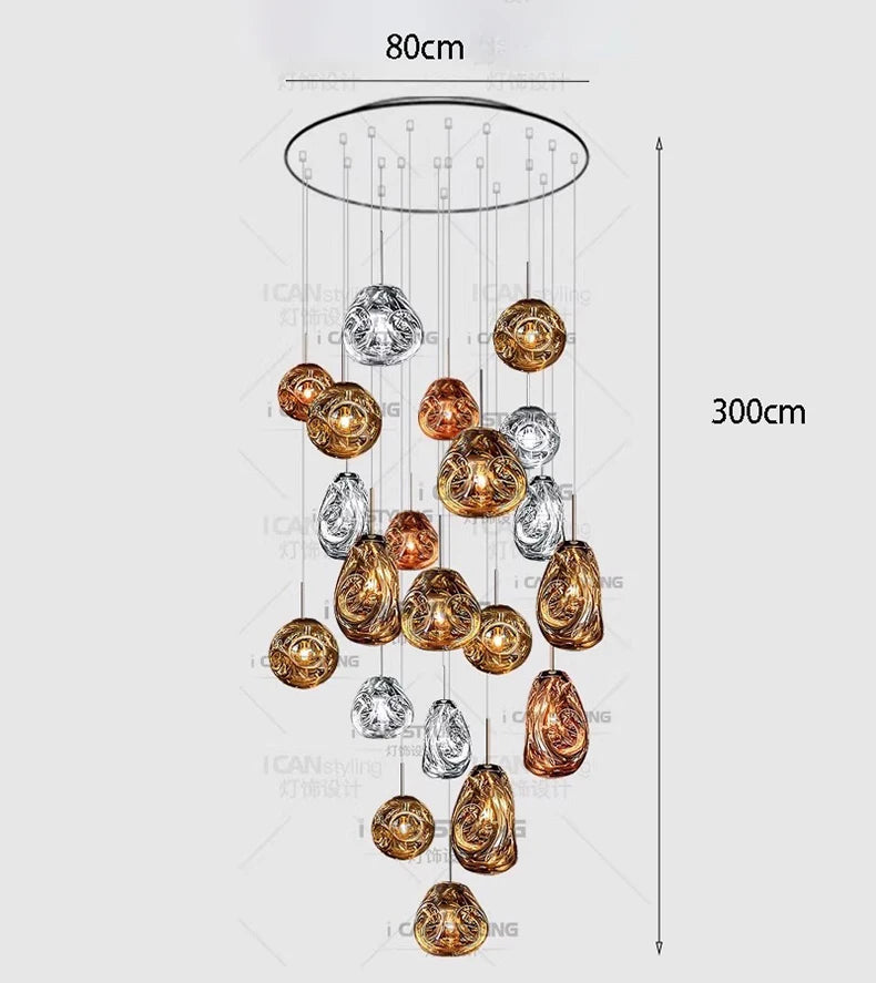 Modern Home Decor Led Glass Lights Pendant Light Lamps for Living Room Chandeliers for Dining Room Hanging Lamp Indoor Lighting